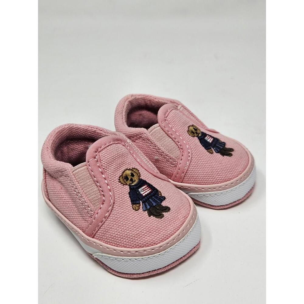 POLO RALPH LAUREN Bal-Harbour-II-Bear Pink Baby Girl's Sneakers Shoes Size 0